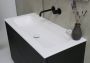 Ink Faktor Wastafel polystone dubbel met 2 kraangaten Mat wit 1600x450x15 mm (bxdxh) - Thumbnail 2