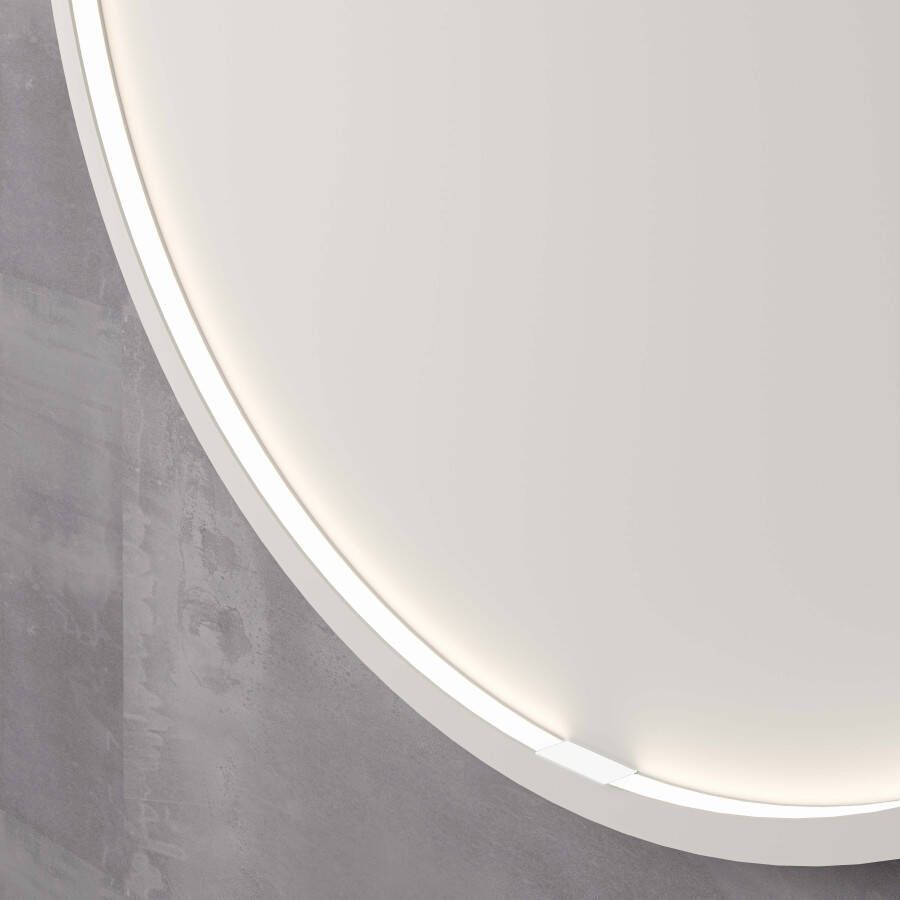 Ink SP24 spiegel rond 100cm met kader direct LED verlichting rondom mat wit