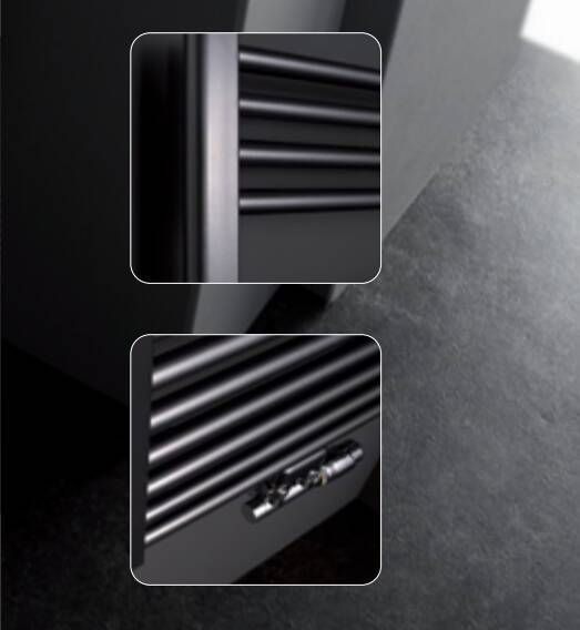 Instamat Rondo Lux badkamerradiator 121 x 50 7 cm (H x L) soft mat zwart
