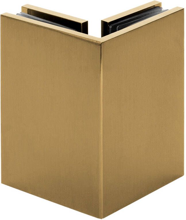 Just Creating 4JC5 inloopdouche reversed met vaste zijwand 100 x 100 x 30 cm geborsteld goud