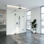 Brauer 4JC5 inloopdouche reversed met vaste zijwand 100 x 130 x 30 cm gunmetal geborsteld - Thumbnail 2