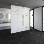 Saniclass Create inloopdouche reversed 100x110cm profielloos met 30cm zijwand met antikalk en 8mm veiligheidsglas geborsteld RVS 4JC5-100x110 30g - Thumbnail 6