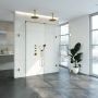 Saniclass Create Inloopdouche XL 180x200x100cm profielloos met antikalk en 8mm veiligheidsglas Goud geborsteld 4JC6 - Thumbnail 6