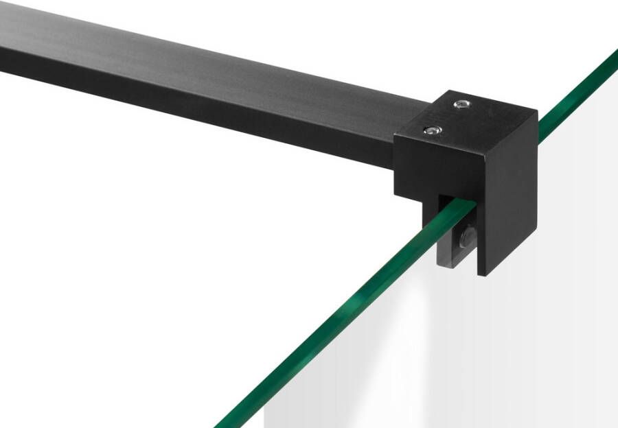 Brauer 4JC8 inloopdouche 140cm vrijstaand met zijwanden 30cm mat zwart