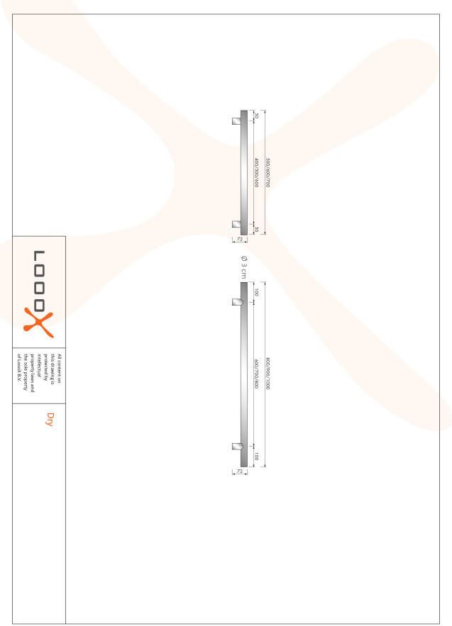 LoooX Dry handdoekhouder 70cm. rvs gepolijst