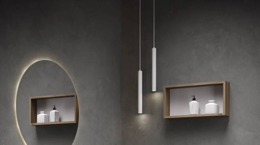 LoooX Light Collection set badkamer hanglampen LED van 25 & 40 cm geborsteld RVS