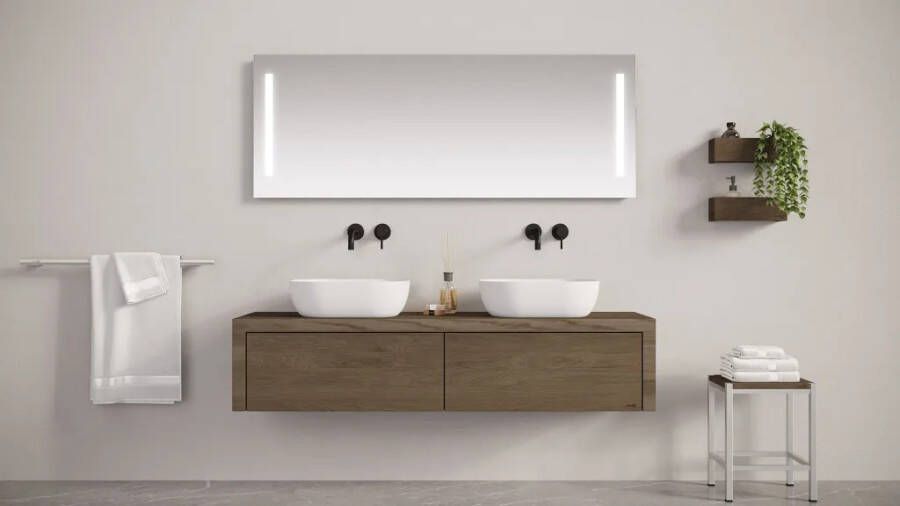 LoooX M-Line Double spiegel 160x70 cm met verlichting en verwarming