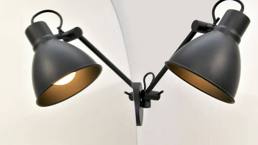 LoooX Twist Duo Light Collection wandlamp 2-armig verstelbaar mat zwart