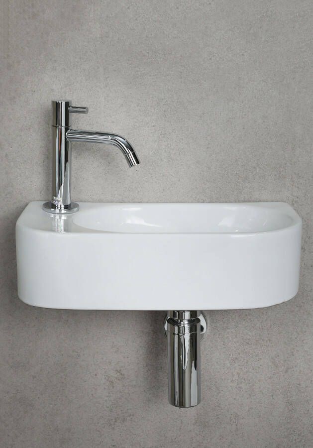 Luca Sanitair Ceramics fontein 40x21 5x12h keramiek met kraangat wit glans