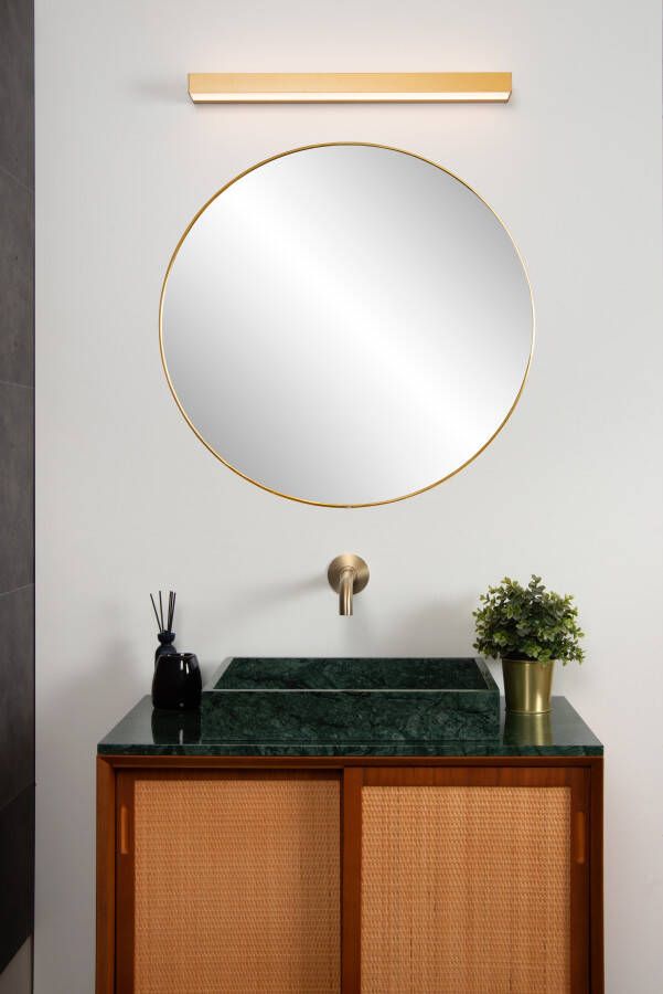 Lucide Alexa Wandlamp Badkamer LED 8W 3000K IP44 Mat Goud Messing