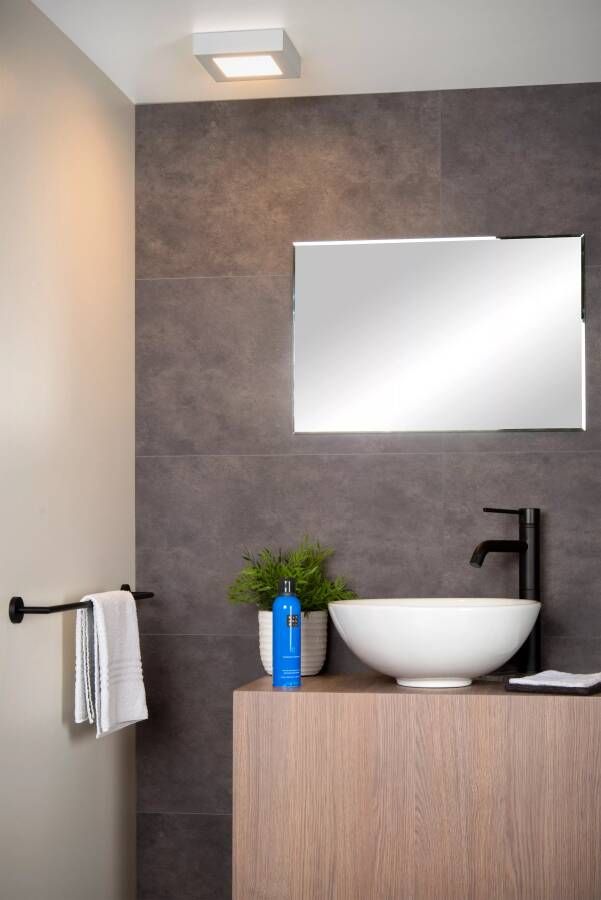 Lucide Brice-Led Plafonnière Badkamer LED 1x15W 3000K IP44 Wit