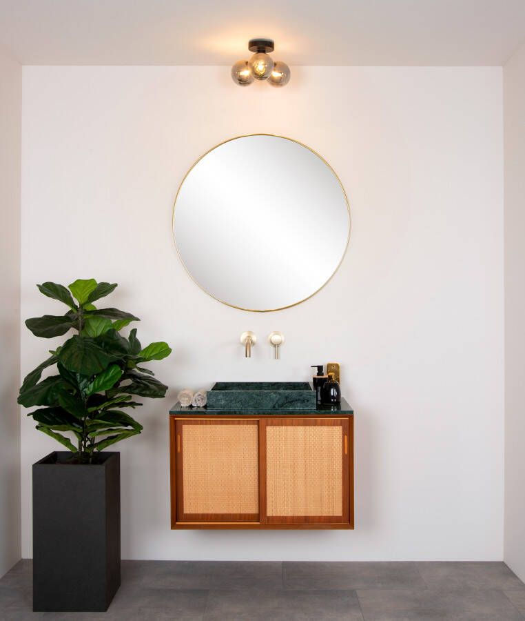 Lucide Trudy Plafonnière Badkamer Ø 28 cm 3xG9 IP44 Zwart