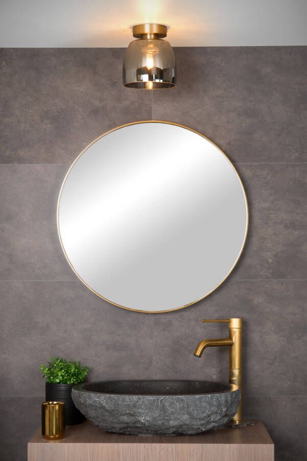 Lucide Tyler Plafonnière Badkamer Ø 16 1 cm 1xG9 IP44 Mat Goud Messing