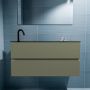 Mondiaz ADA Toiletmeubel 100x30x50cm 1 kraangat 2 lades army mat wasbak links Solid surface Zwart FK75342192 - Thumbnail 4