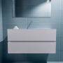 Mondiaz ADA Toiletmeubel 100x30x50cm met 0 kraangaten 2 lades cale mat Wastafel Lex midden Solid Surface Wit FK75341959 - Thumbnail 4