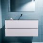 Mondiaz ADA Toiletmeubel 100x30x50cm met 0 kraangaten 2 lades cale mat Wastafel Lex midden Solid Surface Zwart FK75342307 - Thumbnail 4