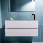 Mondiaz ADA Toiletmeubel 100x30x50cm met 1 kraangaten 2 lades cale mat Wastafel Lex rechts Solid Surface Zwart FK75342310 - Thumbnail 3