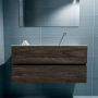Mondiaz ADA Toiletmeubel 100x30x50cm 0 kraangaten 2 lades dark brown mat wasbak rechts Solid surface Wit FK75342021 - Thumbnail 4