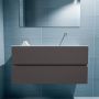 Mondiaz ADA Toiletmeubel 100x30x50cm met 0 kraangaten 2 lades dark grey mat Wastafel Lex rechts Solid Surface Wit FK75341789 - Thumbnail 4
