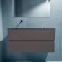 Mondiaz ADA Toiletmeubel 100x30x50cm met 0 kraangaten 2 lades dark grey mat Wastafel Lex links Solid Surface Zwart FK75342135 - Thumbnail 4