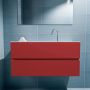 Mondiaz ADA Toiletmeubel 100x30x50cm met 1 kraangaten 2 lades fire mat Wastafel Lex midden Solid Surface Wit FK75341900 - Thumbnail 4