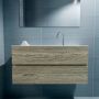 Mondiaz ADA Toiletmeubel 100x30x50cm met 1 kraangaten 2 lades light brown grey mat Wastafel Lex midden Solid Surface Wit FK75342045 - Thumbnail 4