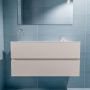 Mondiaz ADA Toiletmeubel 100x30x50cm met 1 kraangaten 2 lades linen mat Wastafel Lex links Solid Surface Wit FK75341931 - Thumbnail 4