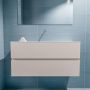 Mondiaz ADA Toiletmeubel 100x30x50cm met 0 kraangaten 2 lades linen mat Wastafel Lex midden Solid Surface Wit FK75341930 - Thumbnail 4