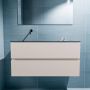 Mondiaz ADA Toiletmeubel 100x30x50cm met 0 kraangaten 2 lades linen mat Wastafel Lex links Solid Surface Zwart FK75342280 - Thumbnail 4