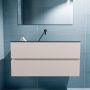 Mondiaz ADA Toiletmeubel 100x30x50cm met 0 kraangaten 2 lades linen mat Wastafel Lex midden Solid Surface Zwart FK75342278 - Thumbnail 4
