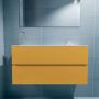 Mondiaz ADA Toiletmeubel 100x30x50cm met 1 kraangaten 2 lades ocher mat Wastafel Lex links Solid Surface Wit FK75341873 - Thumbnail 4