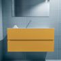 Mondiaz ADA Toiletmeubel 100x30x50cm met 0 kraangaten 2 lades ocher mat Wastafel Lex midden Solid Surface Wit FK75341872 - Thumbnail 4