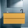 Mondiaz ADA Toiletmeubel 100x30x50cm met 1 kraangaten 2 lades ocher mat Wastafel Lex rechts Solid Surface Zwart FK75342223 - Thumbnail 4