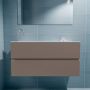 Mondiaz ADA Toiletmeubel 100x30x50cm met 1 kraangaten 2 lades smoke mat Wastafel Lex links Solid Surface Wit FK75341815 - Thumbnail 4