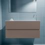 Mondiaz ADA Toiletmeubel 100x30x50cm met 1 kraangaten 2 lades smoke mat Wastafel Lex rechts Solid Surface Wit FK75341817 - Thumbnail 3