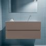 Mondiaz ADA Toiletmeubel 100x30x50cm met 0 kraangaten 2 lades smoke mat Wastafel Lex rechts Solid Surface Wit FK75341818 - Thumbnail 4