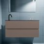 Mondiaz ADA Toiletmeubel 100x30x50cm met 1 kraangaten 2 lades smoke mat Wastafel Lex links Solid Surface Zwart FK75342163 - Thumbnail 4