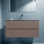 Mondiaz ADA Toiletmeubel 100x30x50cm met 0 kraangaten 2 lades smoke mat Wastafel Lex midden Solid Surface Zwart FK75342162 - Thumbnail 4