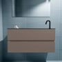 Mondiaz ADA Toiletmeubel 100x30x50cm met 1 kraangaten 2 lades smoke mat Wastafel Lex rechts Solid Surface Zwart FK75342165 - Thumbnail 4