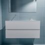 Mondiaz ADA Toiletmeubel 100x30x50cm met 0 kraangaten 2 lades talc mat Wastafel Lex links Solid Surface Wit FK75341729 - Thumbnail 4