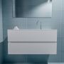 Mondiaz ADA Toiletmeubel 100x30x50cm met 1 kraangaten 2 lades talc mat Wastafel Lex midden Solid Surface Wit FK75341726 - Thumbnail 4