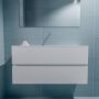 Mondiaz ADA Toiletmeubel 100x30x50cm met 0 kraangaten 2 lades talc mat Wastafel Lex midden Solid Surface Wit FK75341727 - Thumbnail 4