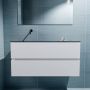Mondiaz ADA Toiletmeubel 100x30x50cm met 0 kraangaten 2 lades talc mat Wastafel Lex links Solid Surface Zwart FK75342077 - Thumbnail 4