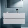 Mondiaz ADA Toiletmeubel 100x30x50cm met 1 kraangaten 2 lades talc mat Wastafel Lex midden Solid Surface Zwart FK75342074 - Thumbnail 4