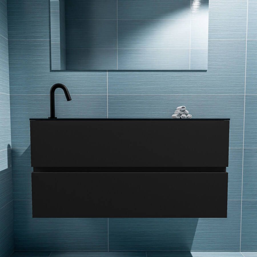 Mondiaz Ada fonteinmeubel 100cm Urban Lex wastafel Urban links met 1 kraangat