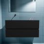 Mondiaz ADA Toiletmeubel 100x30x50cm met 0 kraangaten 2 lades urban mat Wastafel Lex links Solid Surface Zwart FK75342106 - Thumbnail 4
