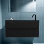 Mondiaz ADA Toiletmeubel 100x30x50cm met 1 kraangaten 2 lades urban mat Wastafel Lex rechts Solid Surface Zwart FK75342107 - Thumbnail 4