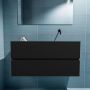 Mondiaz ADA Toiletmeubel 100x30x50cm met 0 kraangaten 2 lades urban mat Wastafel Lex rechts Solid Surface Zwart FK75342108 - Thumbnail 4