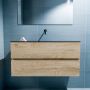 Mondiaz ADA Toiletmeubel 100x30x50cm met 0 kraangaten 2 lades washed oak mat Wastafel Lex midden Solid Surface Zwart FK75342336 - Thumbnail 4