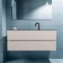 Mondiaz ADA Toiletmeubel 120x30x50cm met 1 kraangaten 2 lades linen mat Wastafel Lex midden Solid Surface Zwart FK75342283 - Thumbnail 4